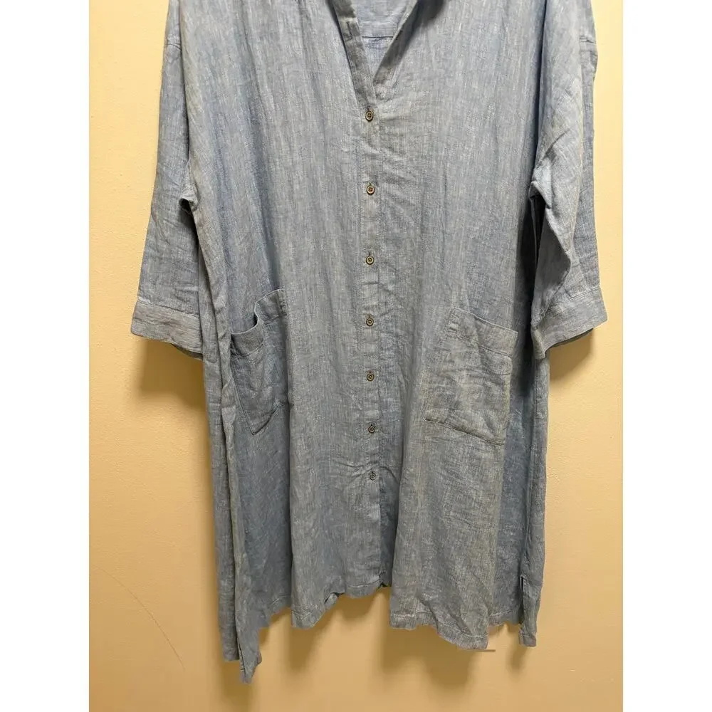 J. Jill Pure Jill Linen Lagenlook Relaxed Midi Dress Women's Size XL Petite